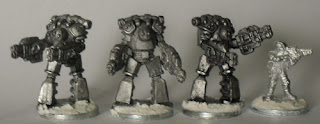 Draco Aganath Maxima Battlesuits by CMG and GZG USMC for scale