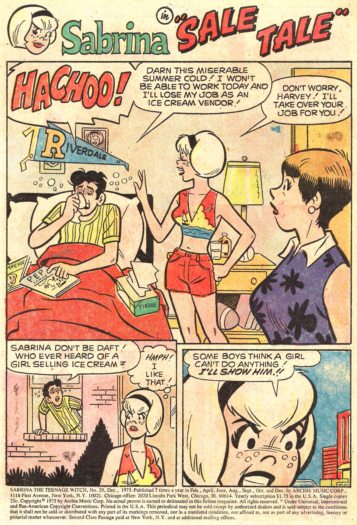 Read online Sabrina The Teenage Witch (1971) comic -  Issue #29 - 3