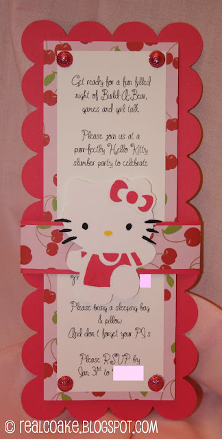 Cute ideas for a Hello Kitty Birthday Party. Ideas for a slumber party, invitations, and cake. #Birthday #HelloKitty #Party