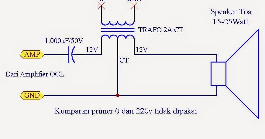 Catatan Ku Adapter Amplifier Ocl Dengan Speaker Toa