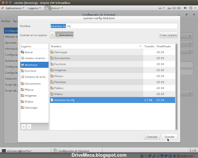DriveMeca instalando Linux Centos con kickstart de forma automática