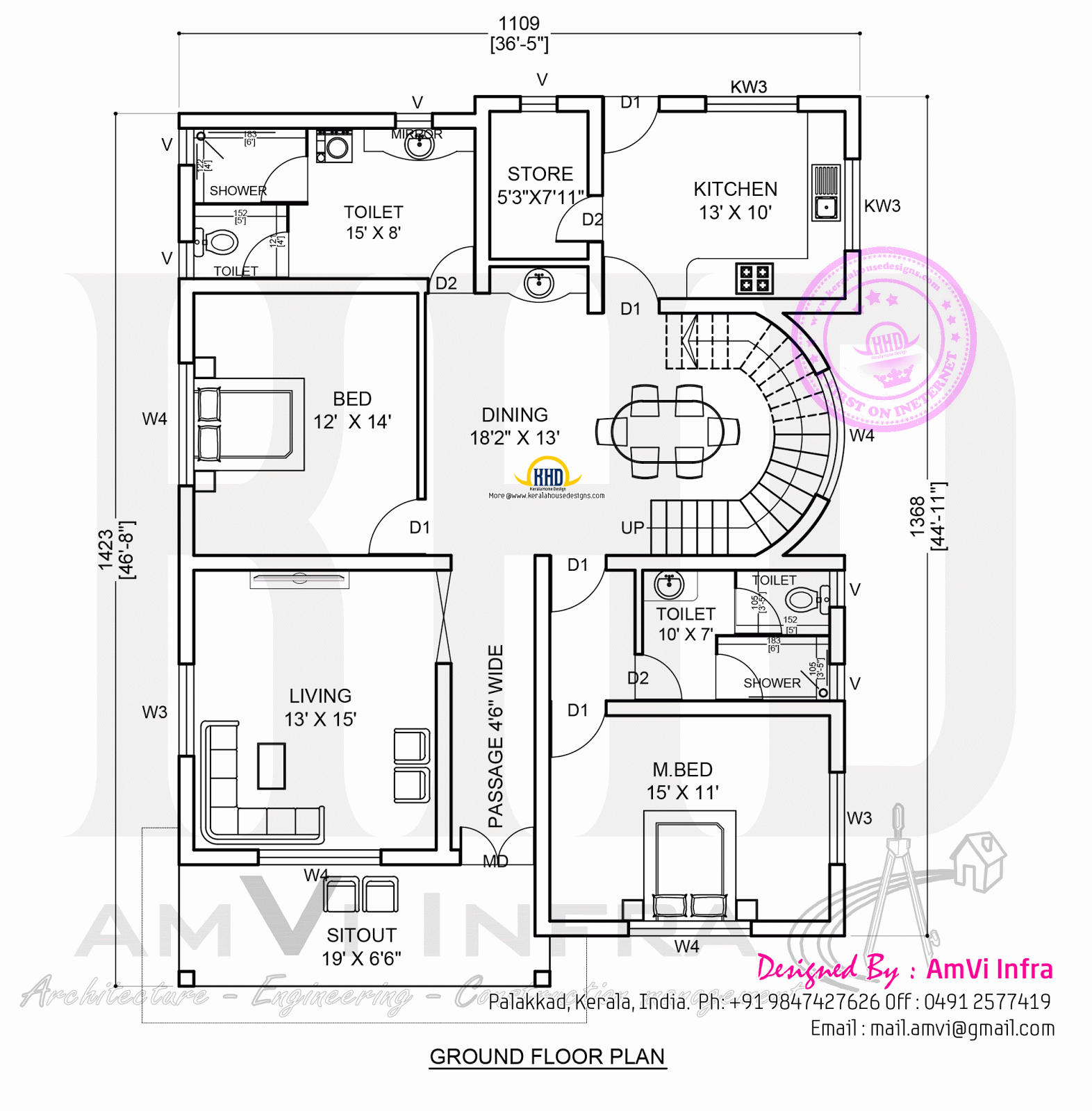 5 bedroom contemporary house with plan - Kerala home design and floor