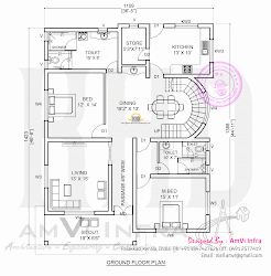 floor plan plans ground bedroom kerala contemporary