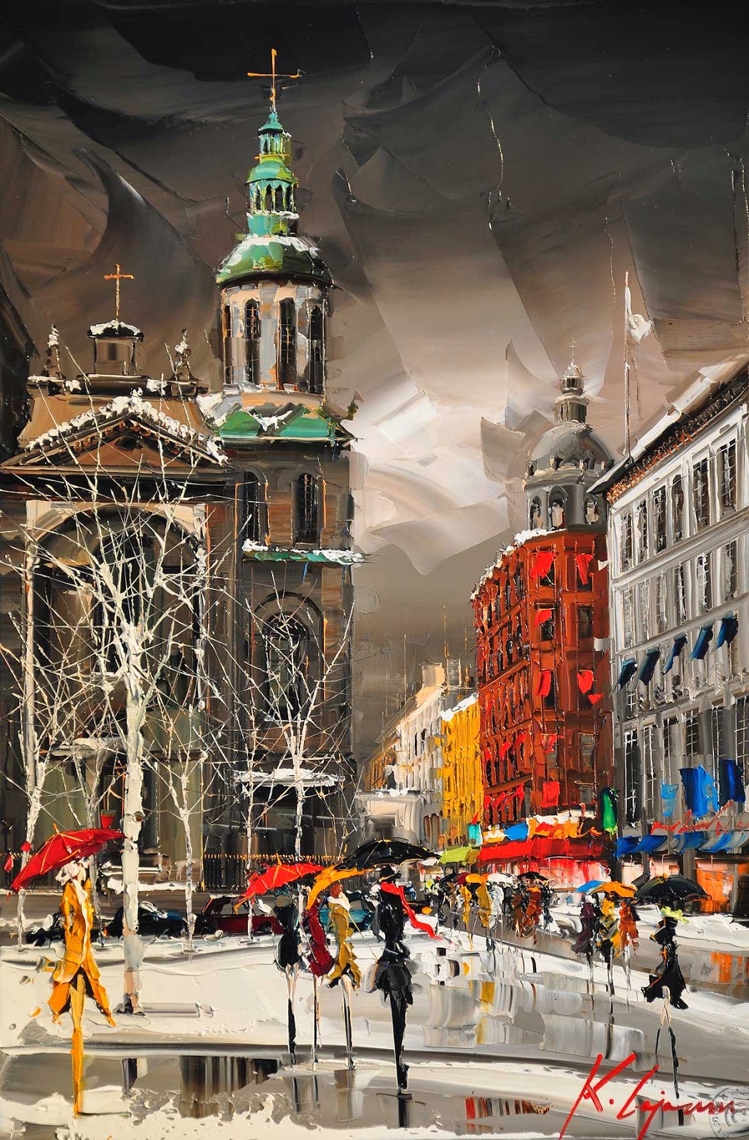 19-Notre-Dame-de-Québec-Kal-Gajoum-Paintings-of-Dream-Like Cities-of-the-World-www-designstack-co