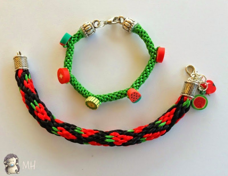 Pulseras Kumihimo de frutas