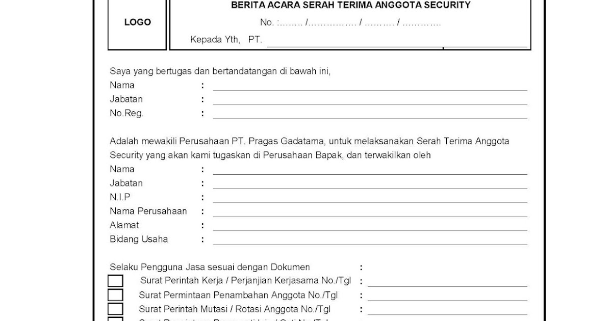 Contoh Surat Mutasi Satpam Download Kumpulan Gambar