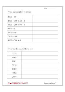 Kidz Worksheets: Third Grade Expanded Form Worksheet7