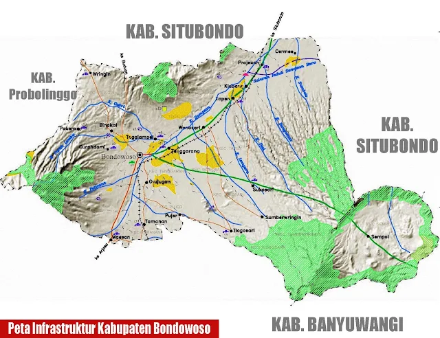 Gambar Peta infrastruktur Kabupaten Bondowoso