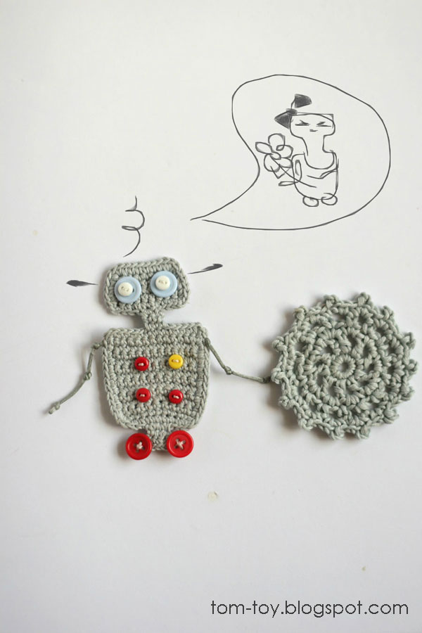 crochet robot applique