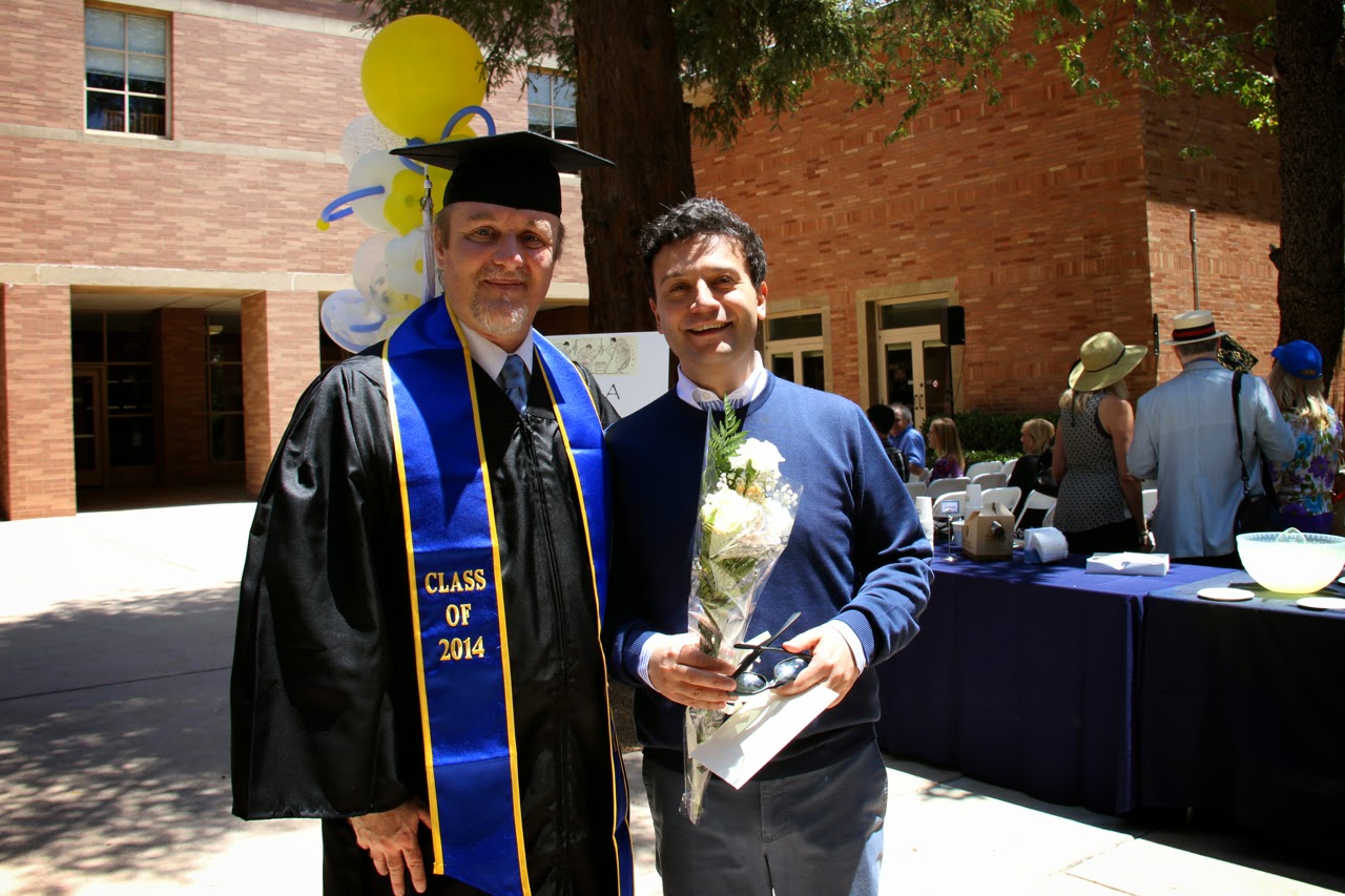 Professor Mario Telò of UCLA Department of Classics with 2014 Winter Quarter Graduate Robert D. Skeels