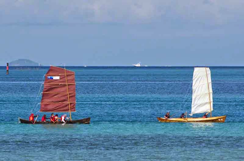 2 sailing sabani boats, racing