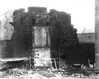 A section of the City Walls under repair