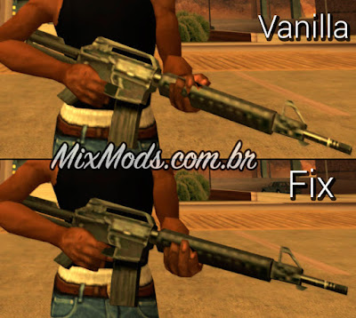 corrigir posição da mão armas gta sa