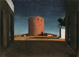 The Red Tower, which De Chirico painted in 1913