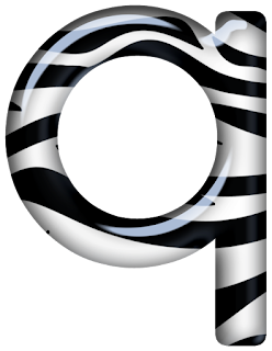 Abecedario con Textura de Cebra. Alphabet with Zebra Texture.