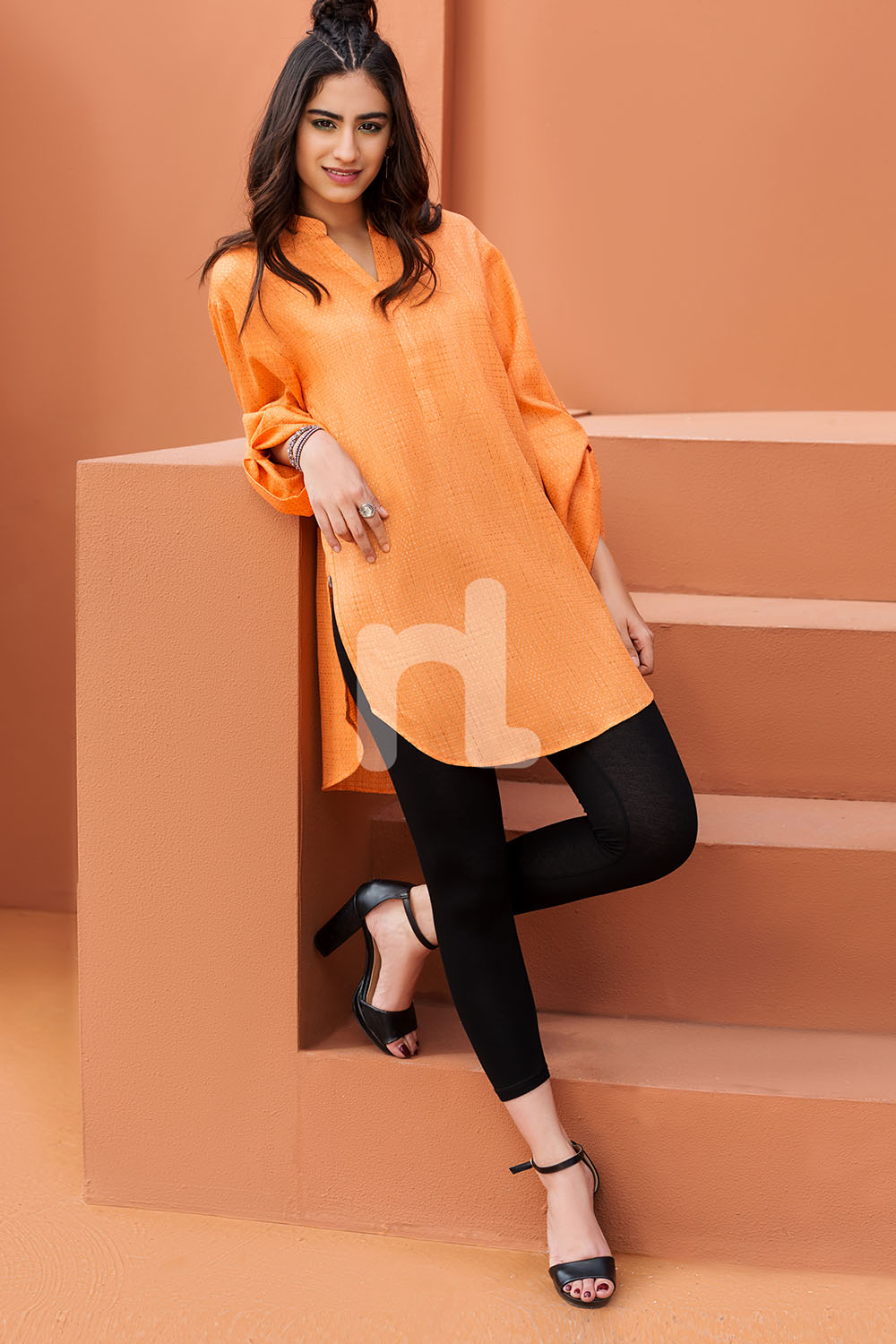 Nishat Linen Ready to Wear Eid Collection 2018 PE1860 Orange Printed