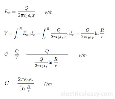 calculation of capacitance of single core cable