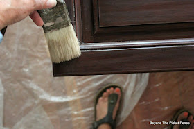 remove all sawdust with a paintbrush