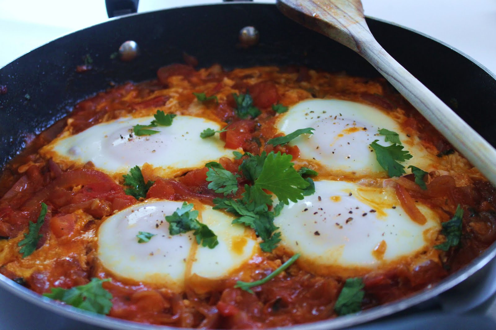 Pretty Simple Things Spicy Tomato Baked Eggs