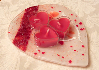 Fused glass candle/soap dish