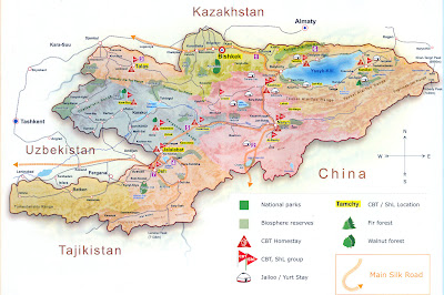 Kyrgyzstan Map Political Regional