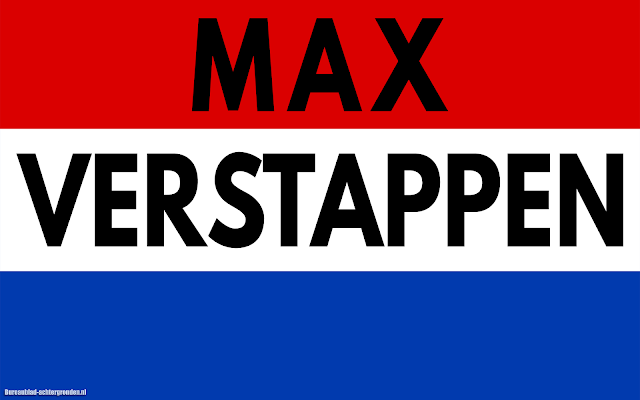 Max Verstappen wallpaper met Nederlandse vlag