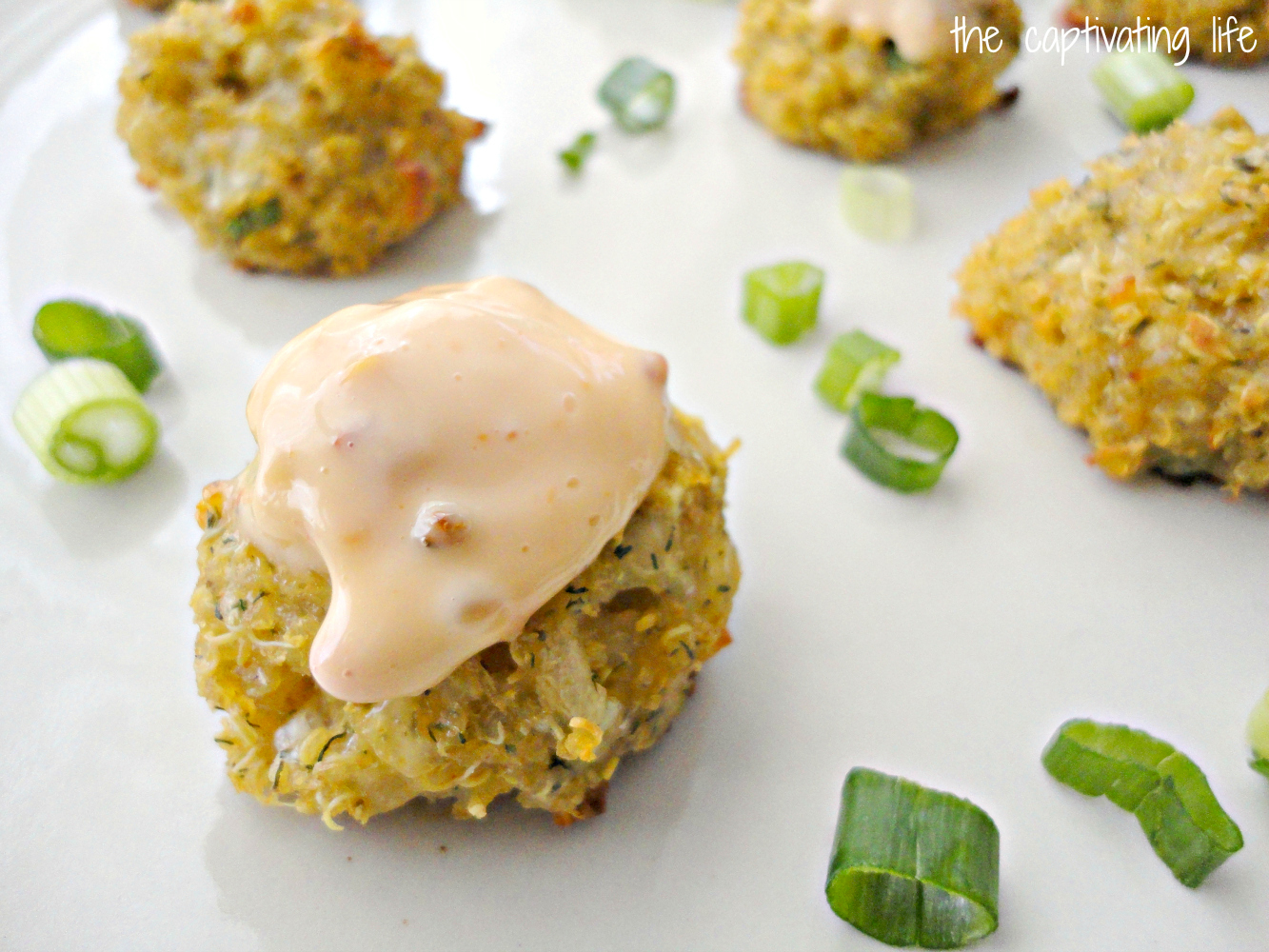 The Captivating Life Crispy Cheese and Dill Quinoa Balls with Spicy