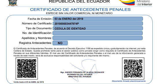 Sacar Récord Policial Ecuatoriano Trámites Latinoamérica