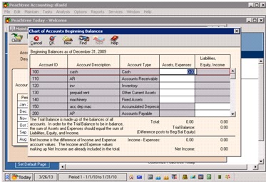 peachtree how to enter opening balances in peachtree peachtree chart of accounts beginning balance