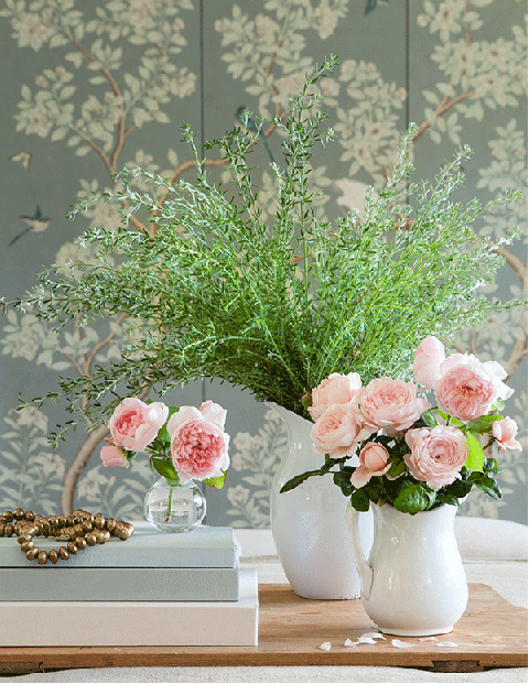 vintage ceramic vases and peonies  {Cool Chic Style Fashion}