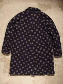 FWK by Engineered Garments "Reversible Coat / Polka Dot Jacquard in Dk.Navy Ripstop"