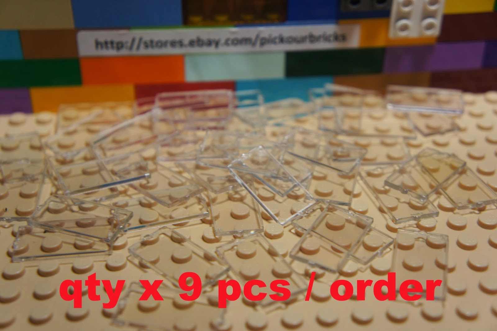 LEGO 60593 Window & Glass 1x2x 3 w/o Sill Qty x 9 pcs Choose Red D ...
