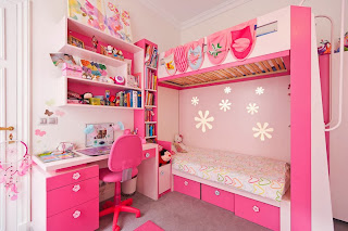 Dormitorio color rosa para dos niñas Habitación rosa para dos niñas