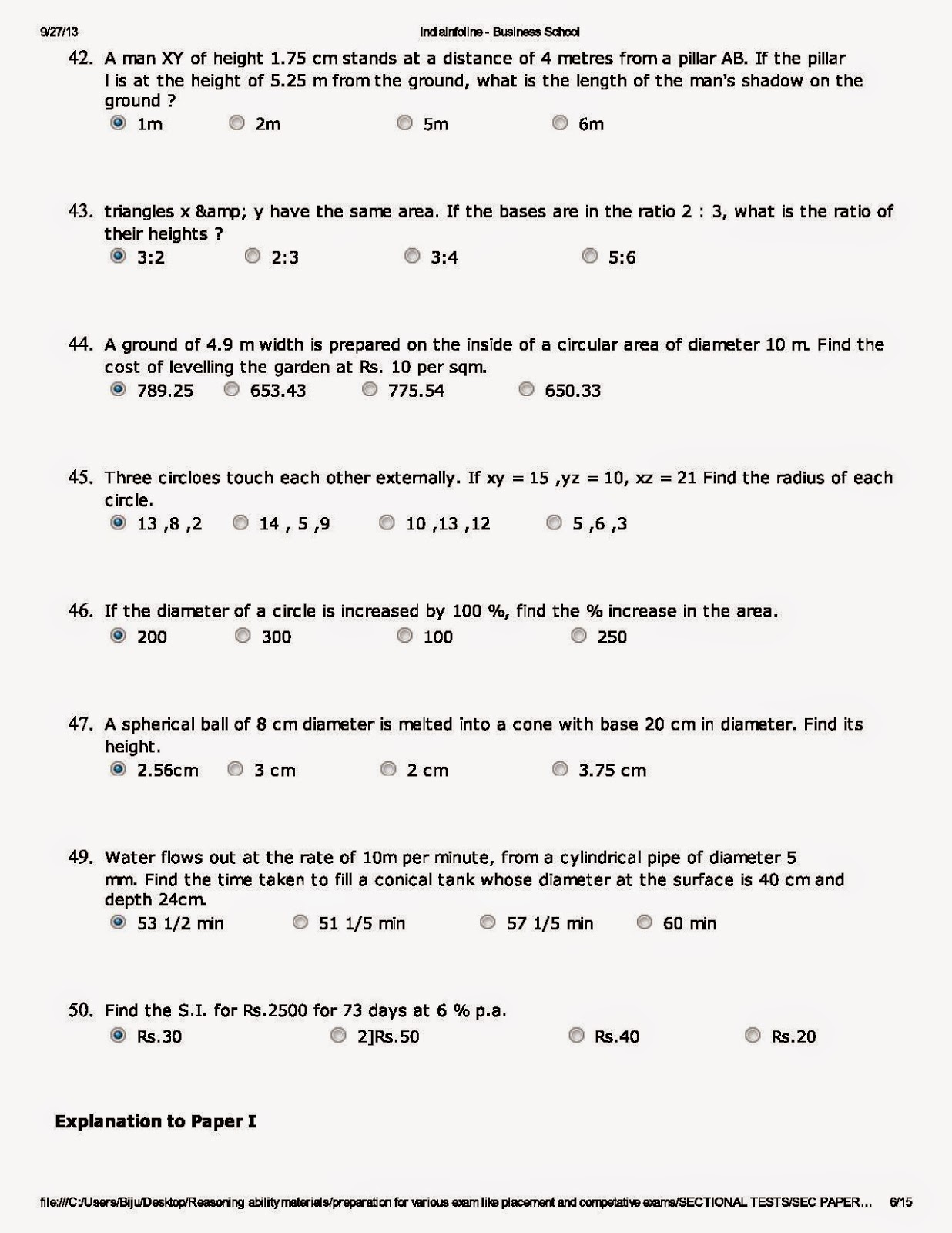 Job Aptitude Test Questions And Answers