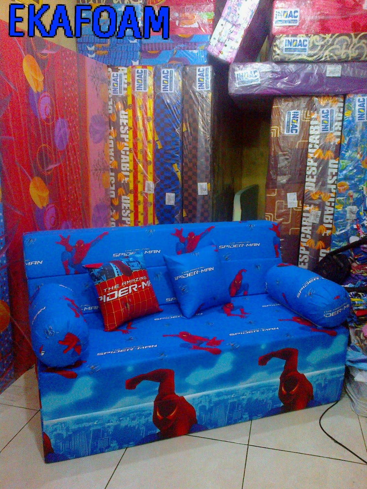 SOFABED INOAC MOTIF SPIDERMAN 20 10 2014 AGEN RESMI KASUR BUSA