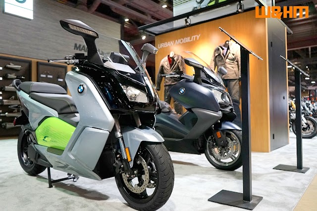 2018 C Evolution Electrical Scooter with 99 Miles Range Showing at International Motorcycle Show Long Beach 2018 @Motorcycleshows #IMS #BMW #electricalscooter 