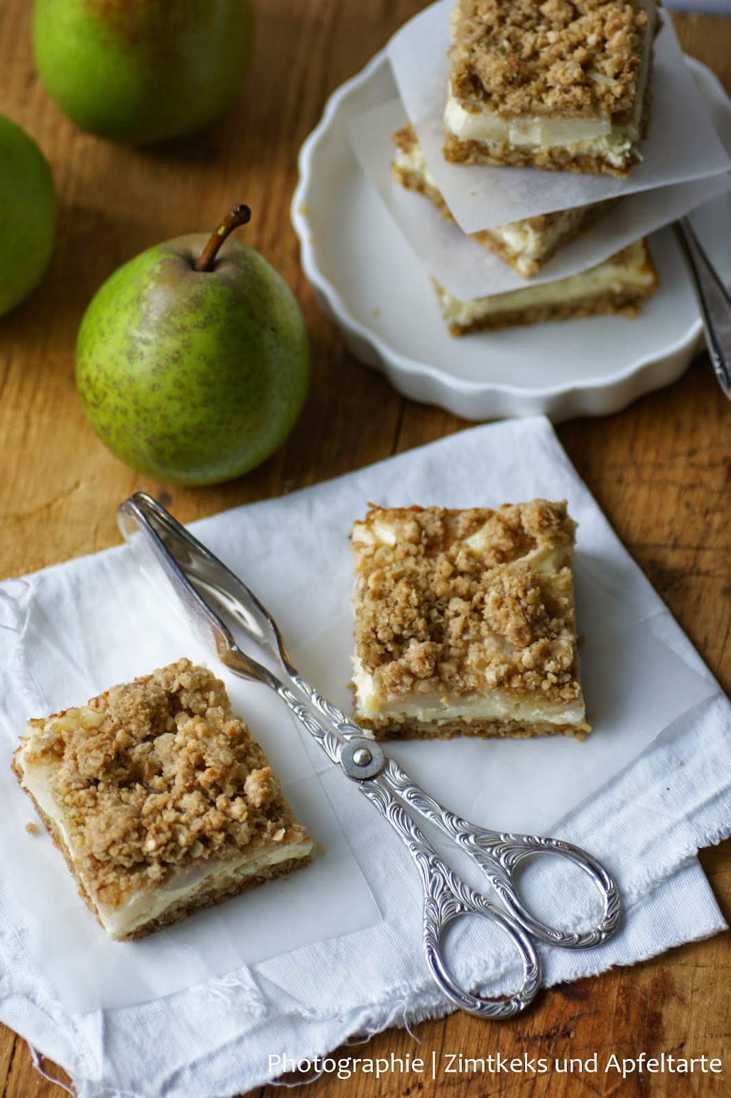 Zimtkeks und Apfeltarte: Birnen-Cheesecake mit Crunchy-Streuseln ...