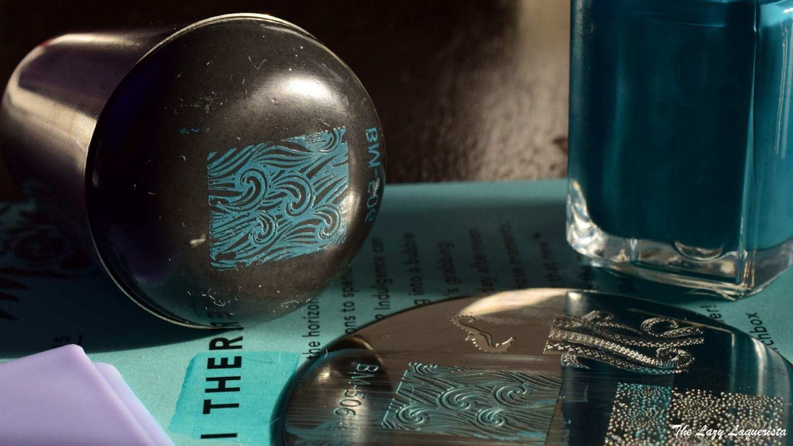 Manicure Manifesto Aqua and Gold Wave Nail Art Featuring Born Pretty