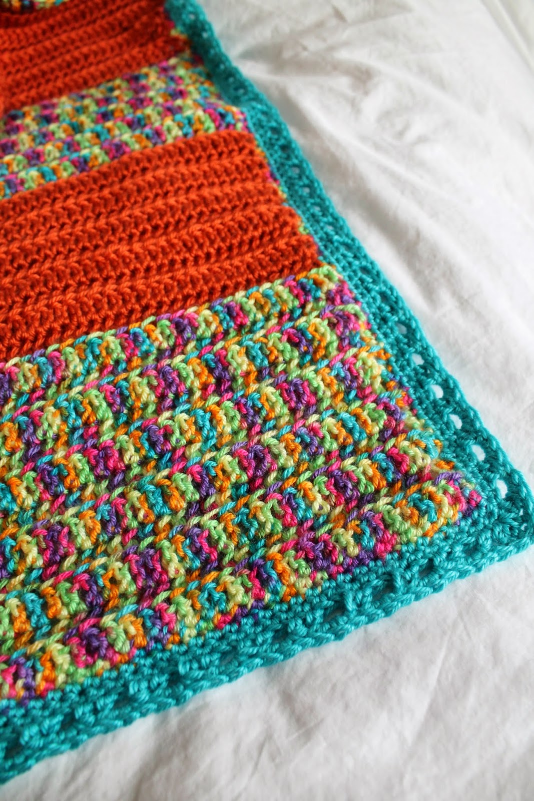 Create a Broad-Stripe Baby Blanket great for a boy or a girl with this easy, unisex crochet pattern at The Inspired Wren.