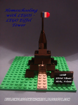 LEGO Eiffel Tower, Using LEGO bricks to Homeschool, Using LEGO bricks in Geography