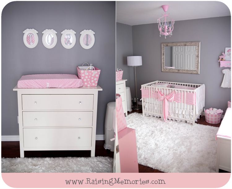 Pink and Gray Baby Girl Nursery