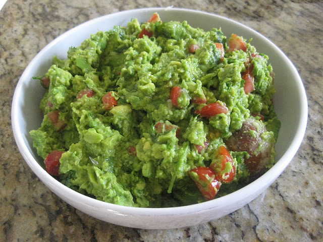 guacamole and tomatoes