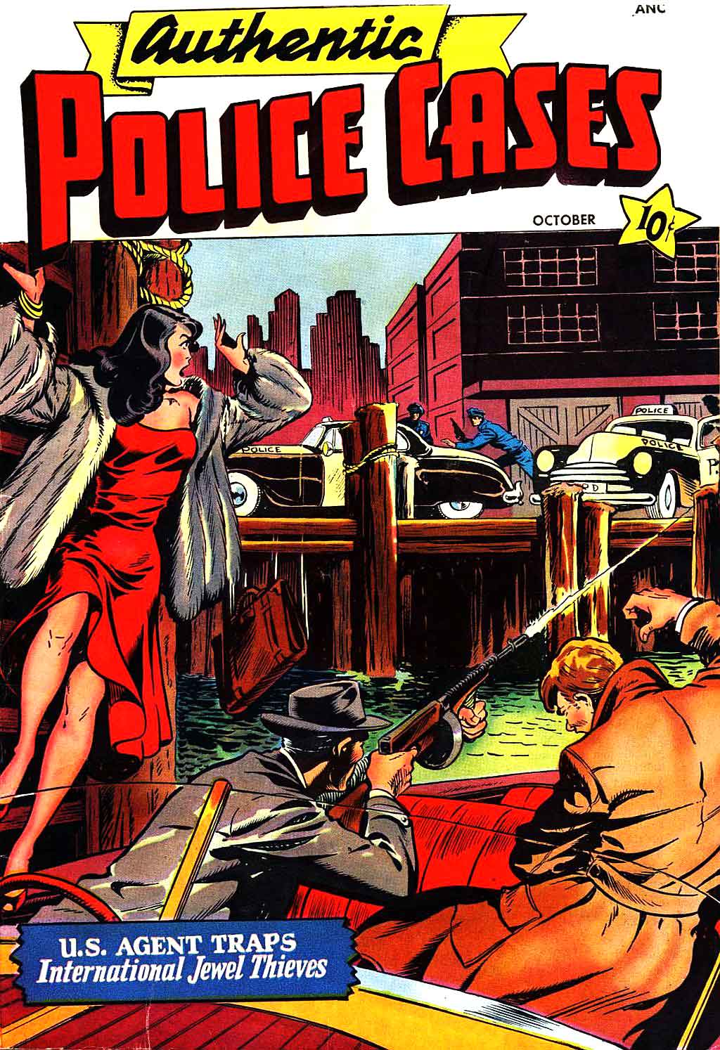 Authentic Police Cases v1 #9 st john crime comic book cover art by Matt Baker