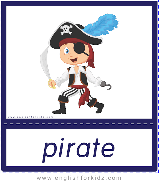 Pirate - Printable Halloween flashcards