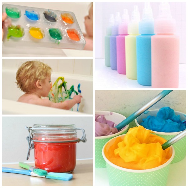 10 easy was to make bath paint for kids.  All the fun of painting with zero mess!