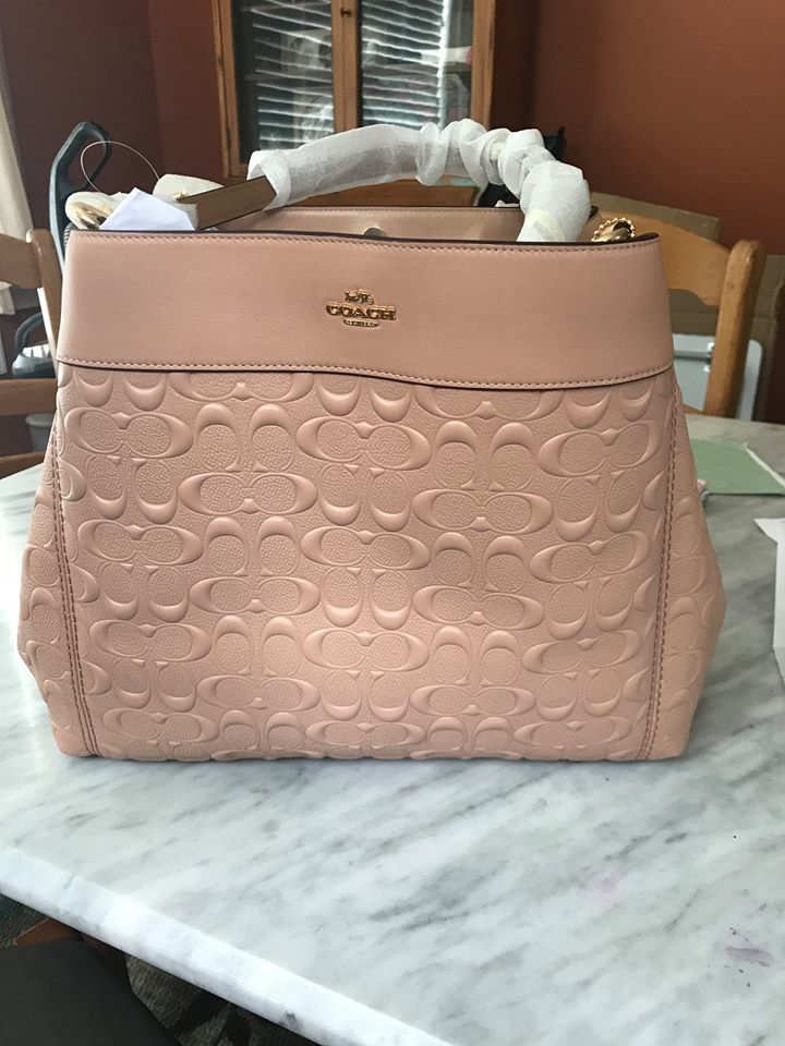 rose gold coach bag