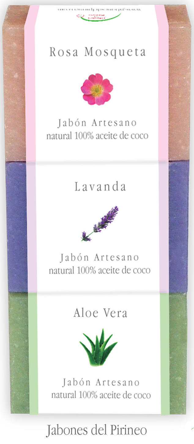 Pack Jabones Rosa de Mosqueta, Lavanda y Aloe Vera