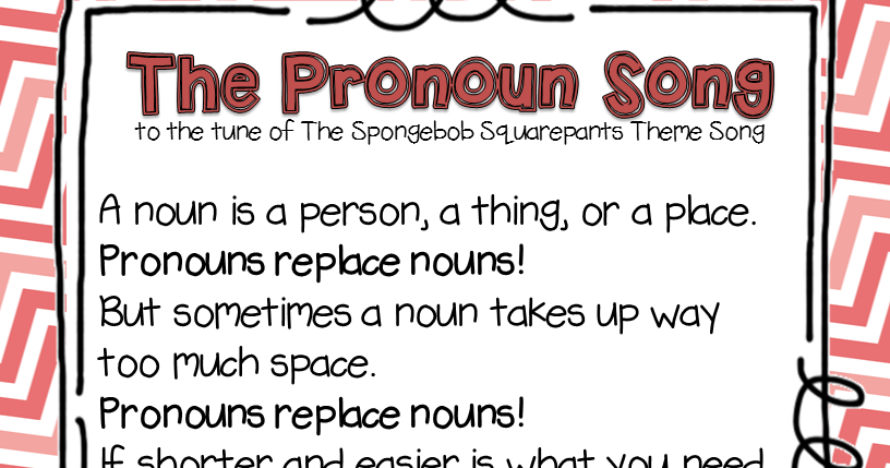 The Subject For Today Is Pronouns Song Classroom Freebies Too: Pronoun Song!