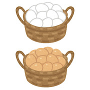 かごに入った卵のイラスト