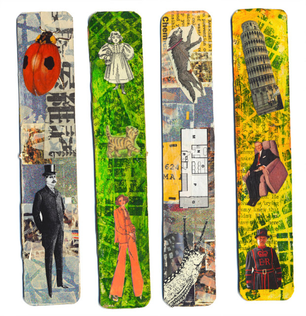 collaged bookmarks